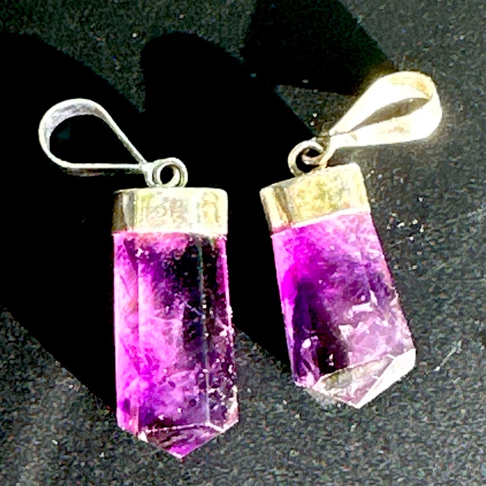 Amethyst Crystal Point Pendant. Sold Indivdually